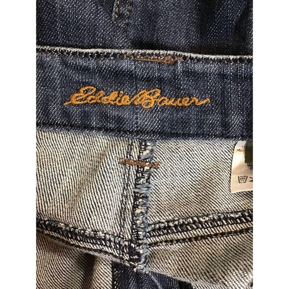 Eddie Bauer Womens Straight Skirt Blue Denim Mini Stretch Pockets Solid Zip 16 - Picture 4 of 6